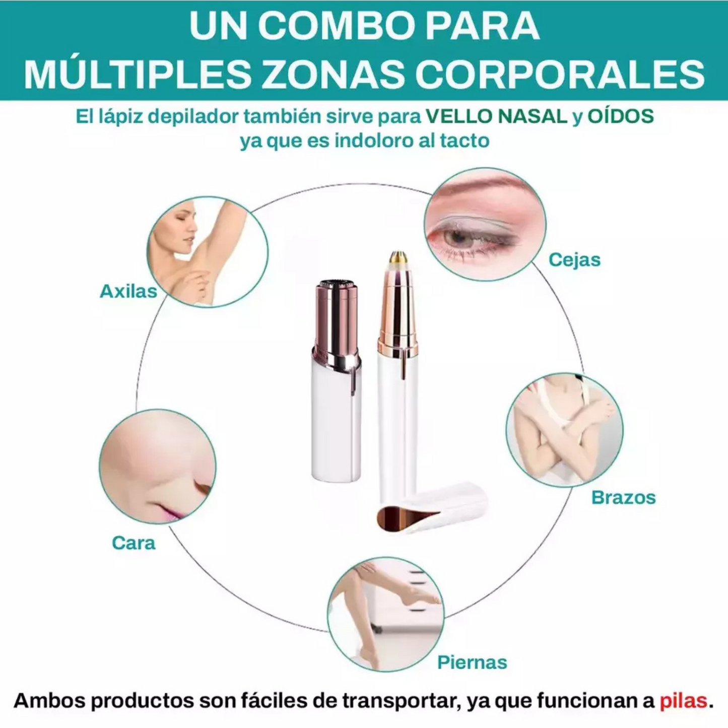 Combo LuxeGlow® 2x1 - Depiladora facial y de cejas