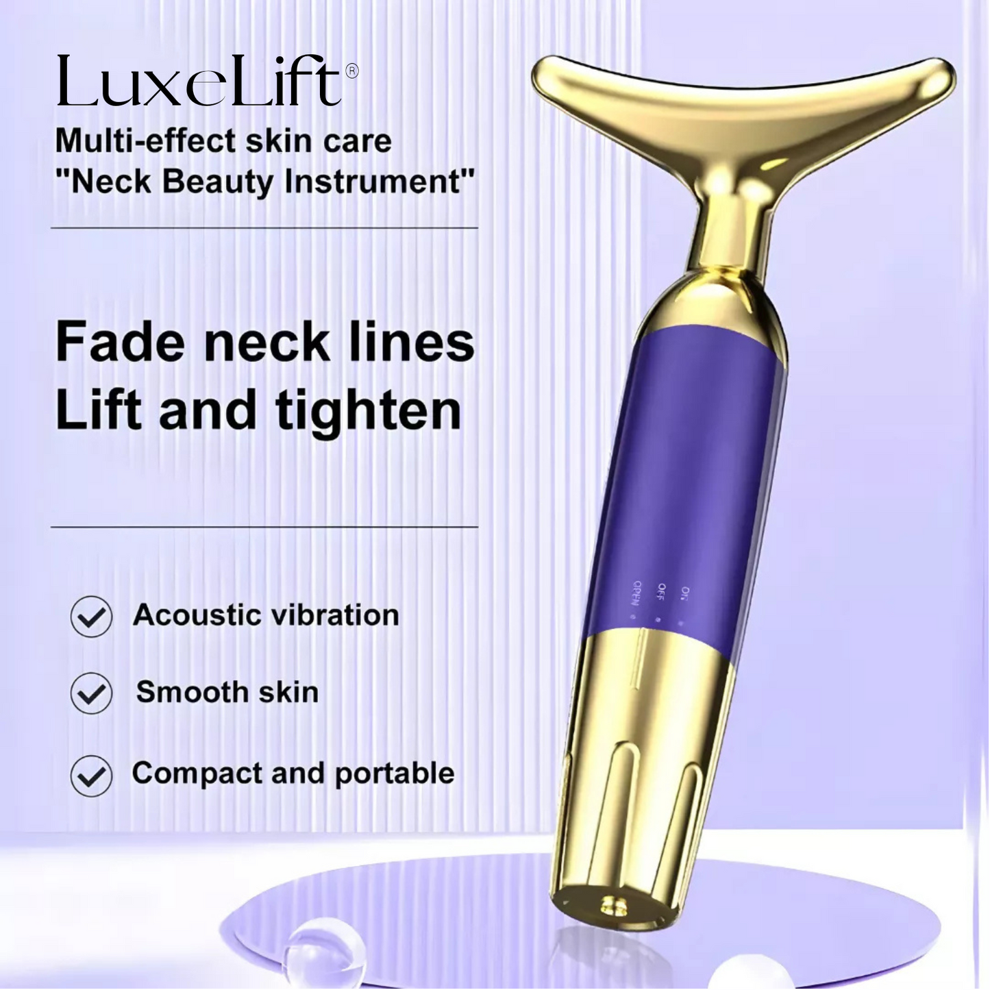 LuxeLift® - 2x1 Masajeador Facial Media Luna Rejuvenecedor Lifting