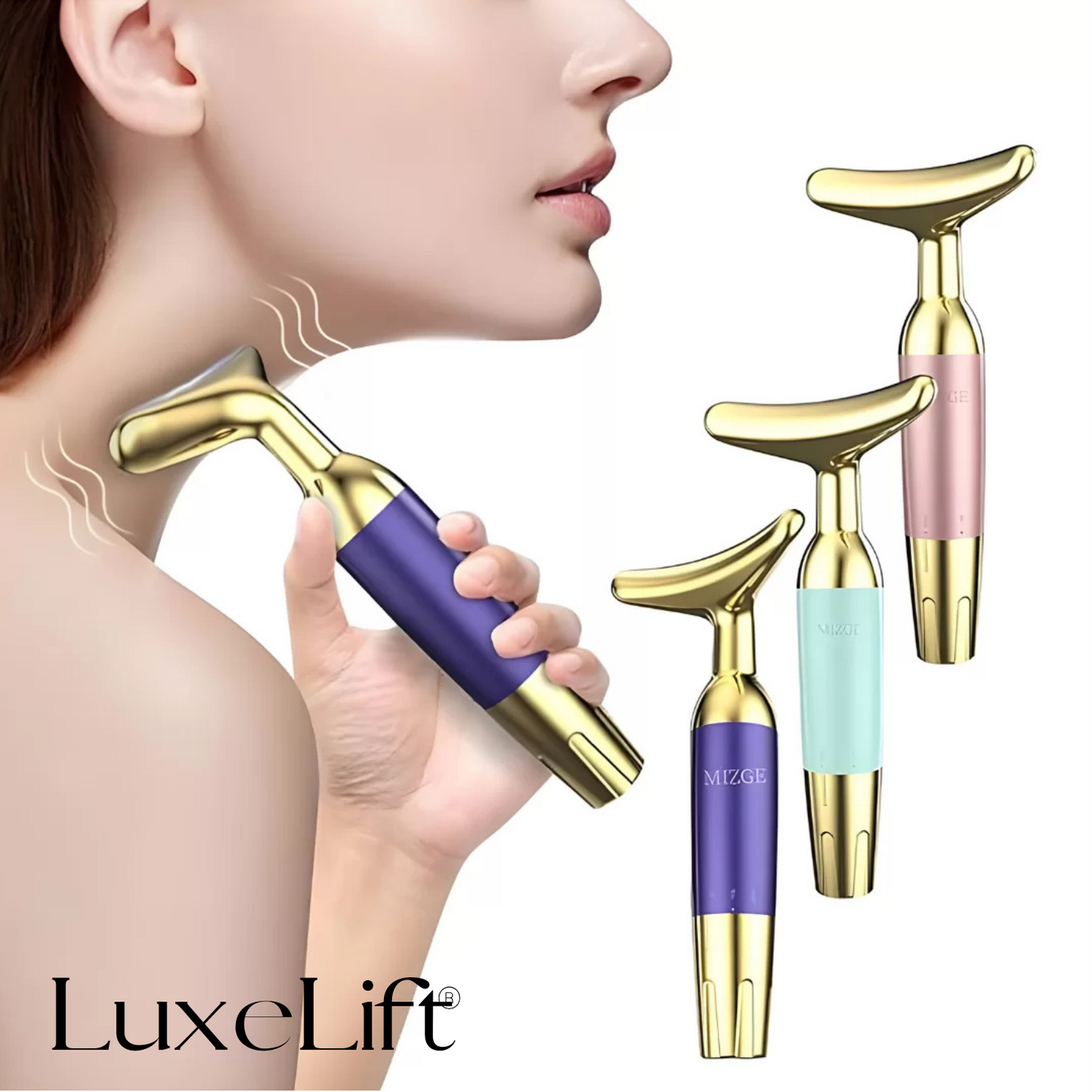 LuxeLift® - 2x1 Masajeador Facial Media Luna Rejuvenecedor Lifting