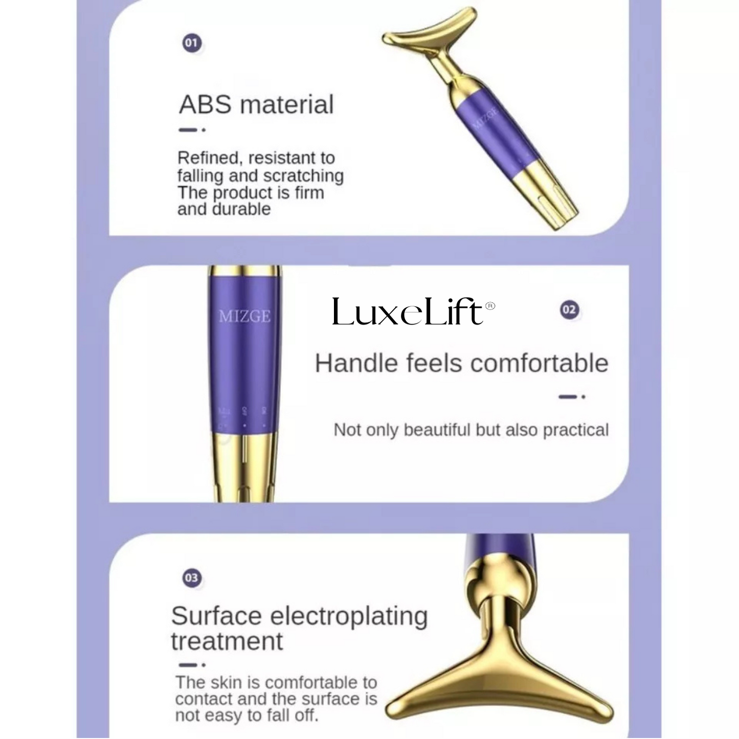 LuxeLift® - 2x1 Masajeador Facial Media Luna Rejuvenecedor Lifting