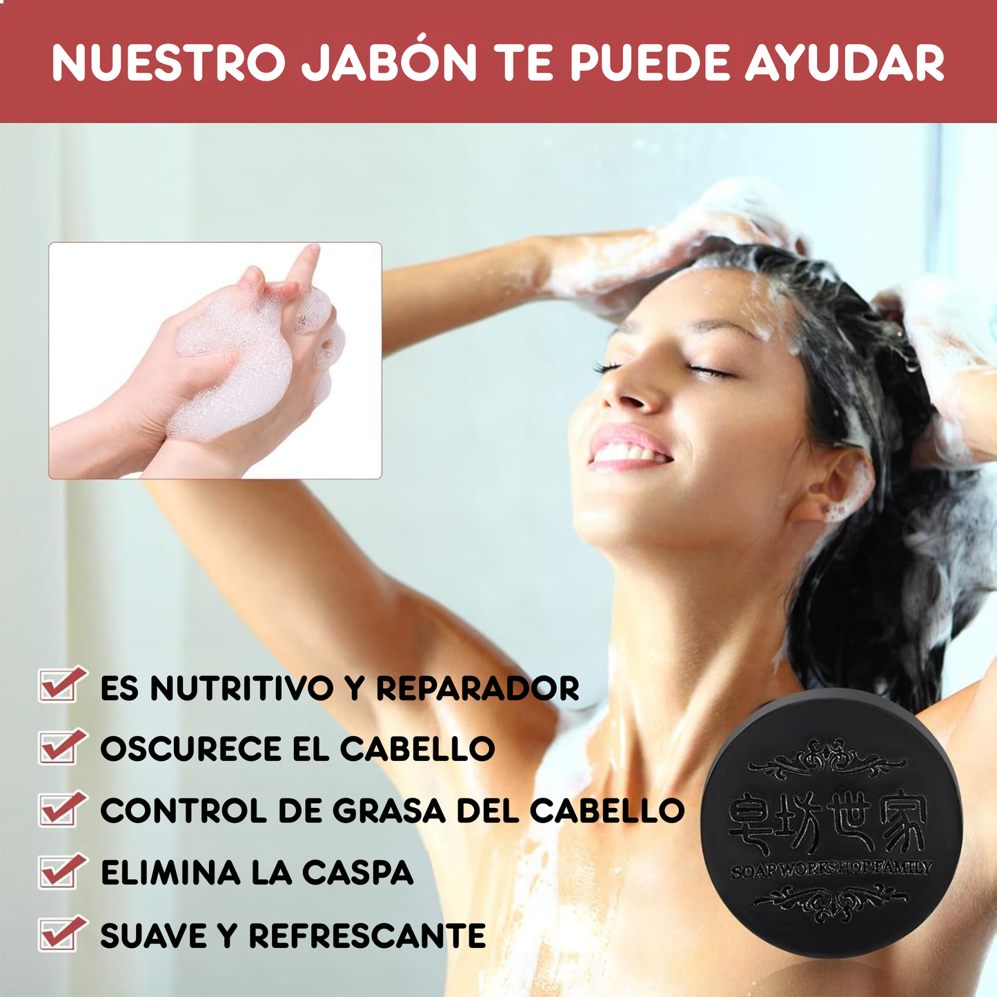 Shouwu® 3x1 - Jabón de polygonum para el cabello