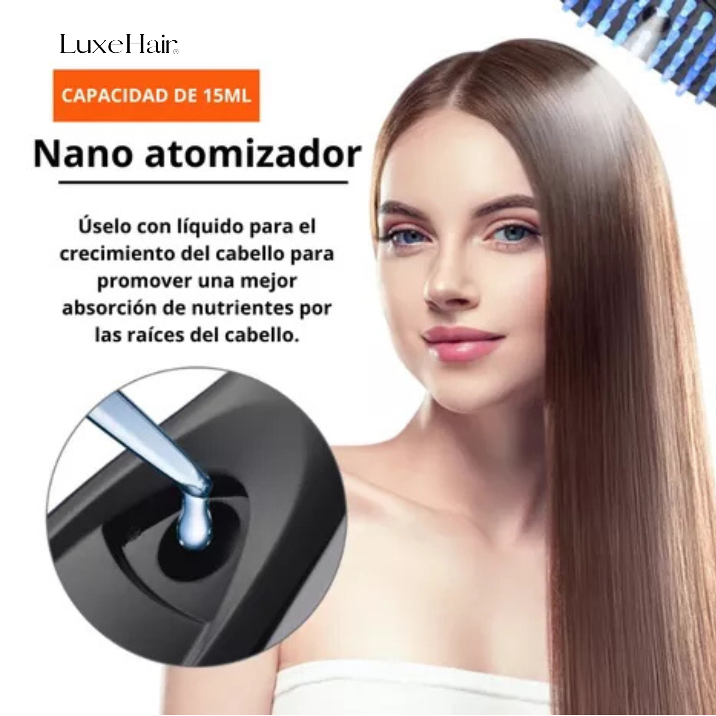 LuxeHair® - Cepillo de Vapor Masajeador Capilar para el Cabello