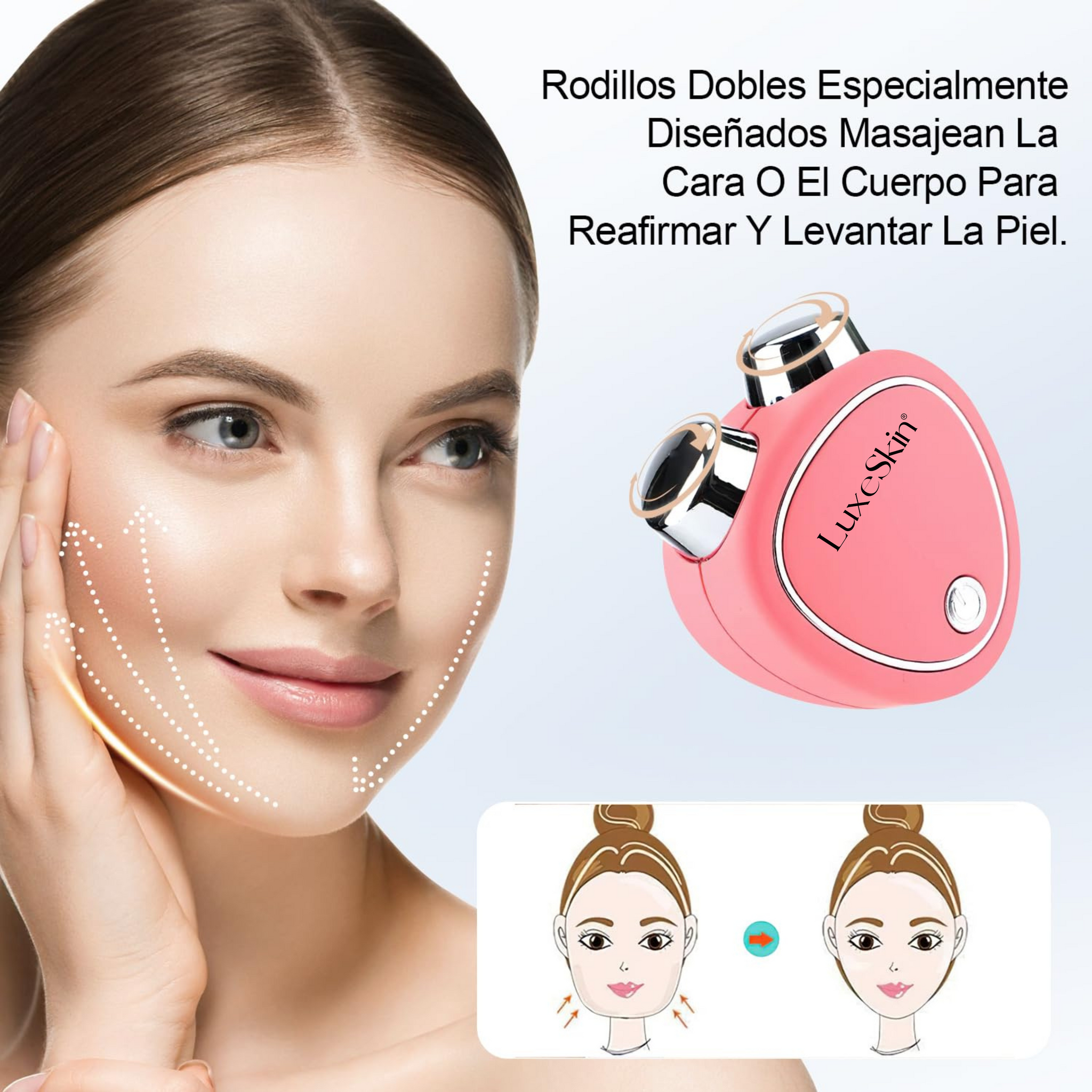 LuxeSkin® - Masajeador de microcorriente facial