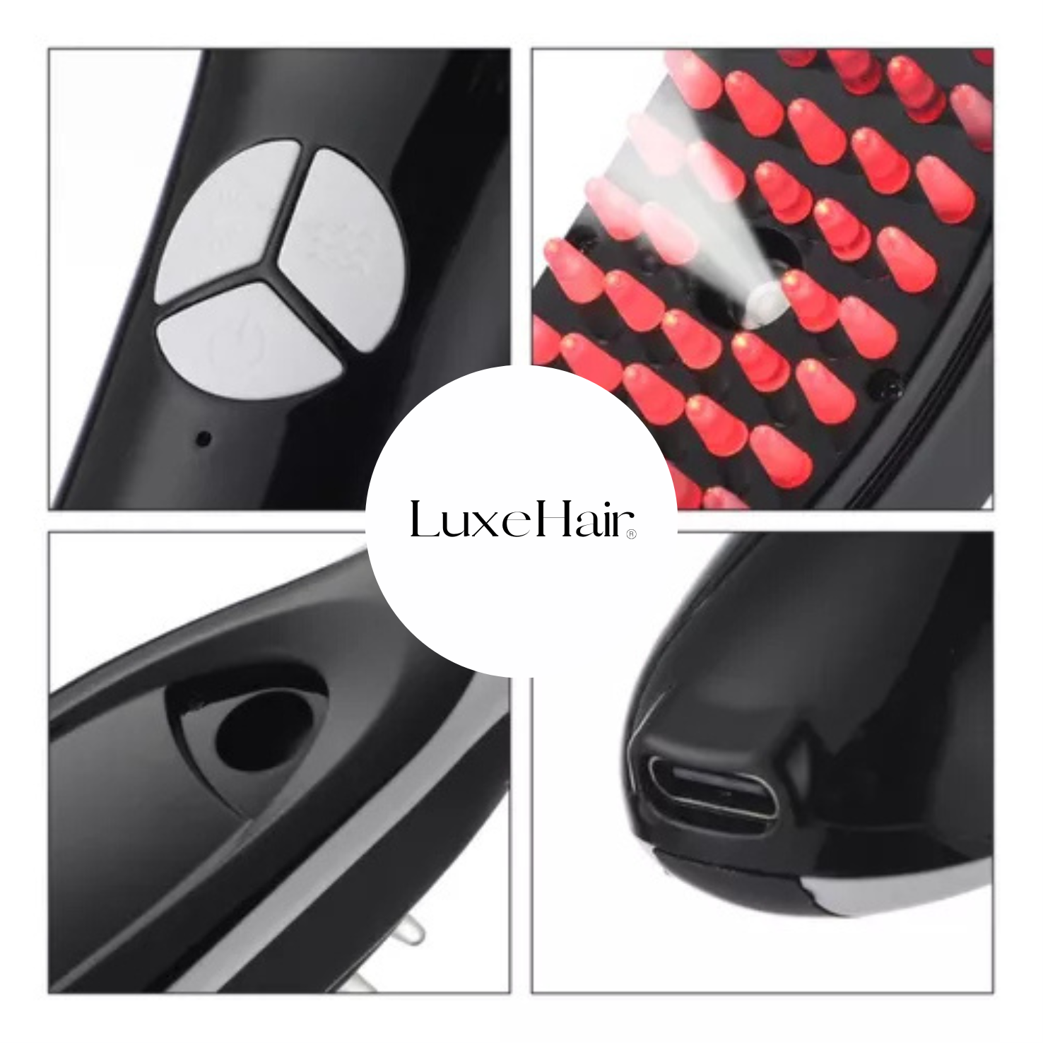 LuxeHair® - Cepillo de Vapor Masajeador Capilar para el Cabello