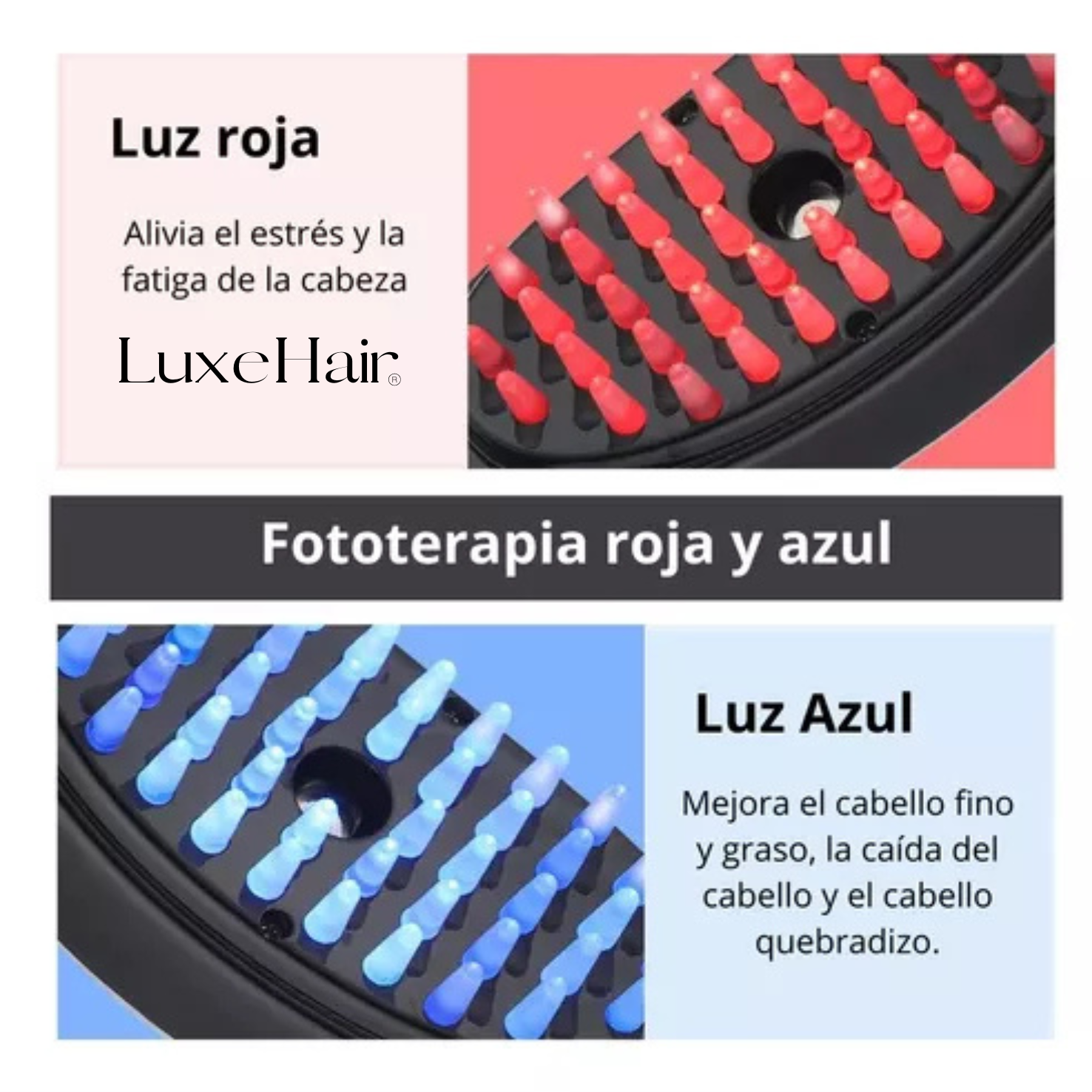 LuxeHair® - Cepillo de Vapor Masajeador Capilar para el Cabello