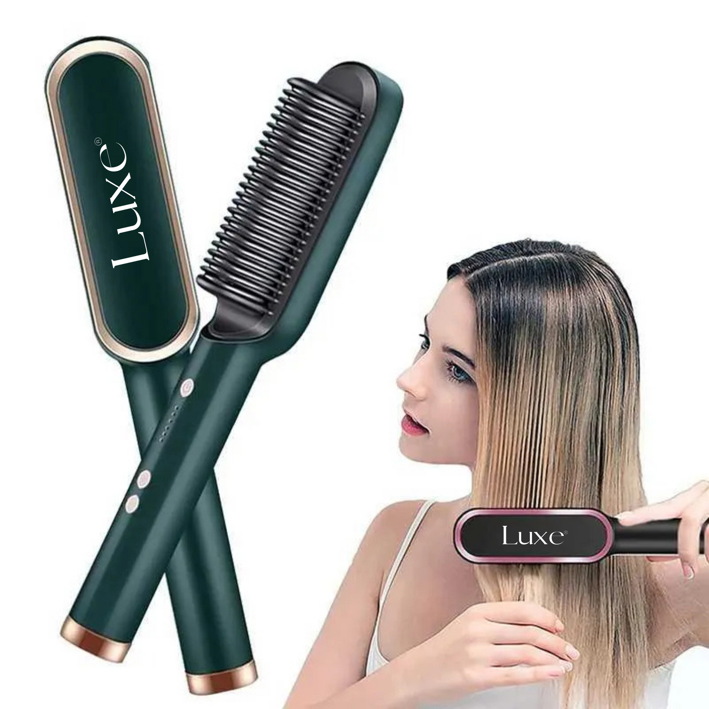 LuxeHair Pro - Cepillo Alisador Eléctrico