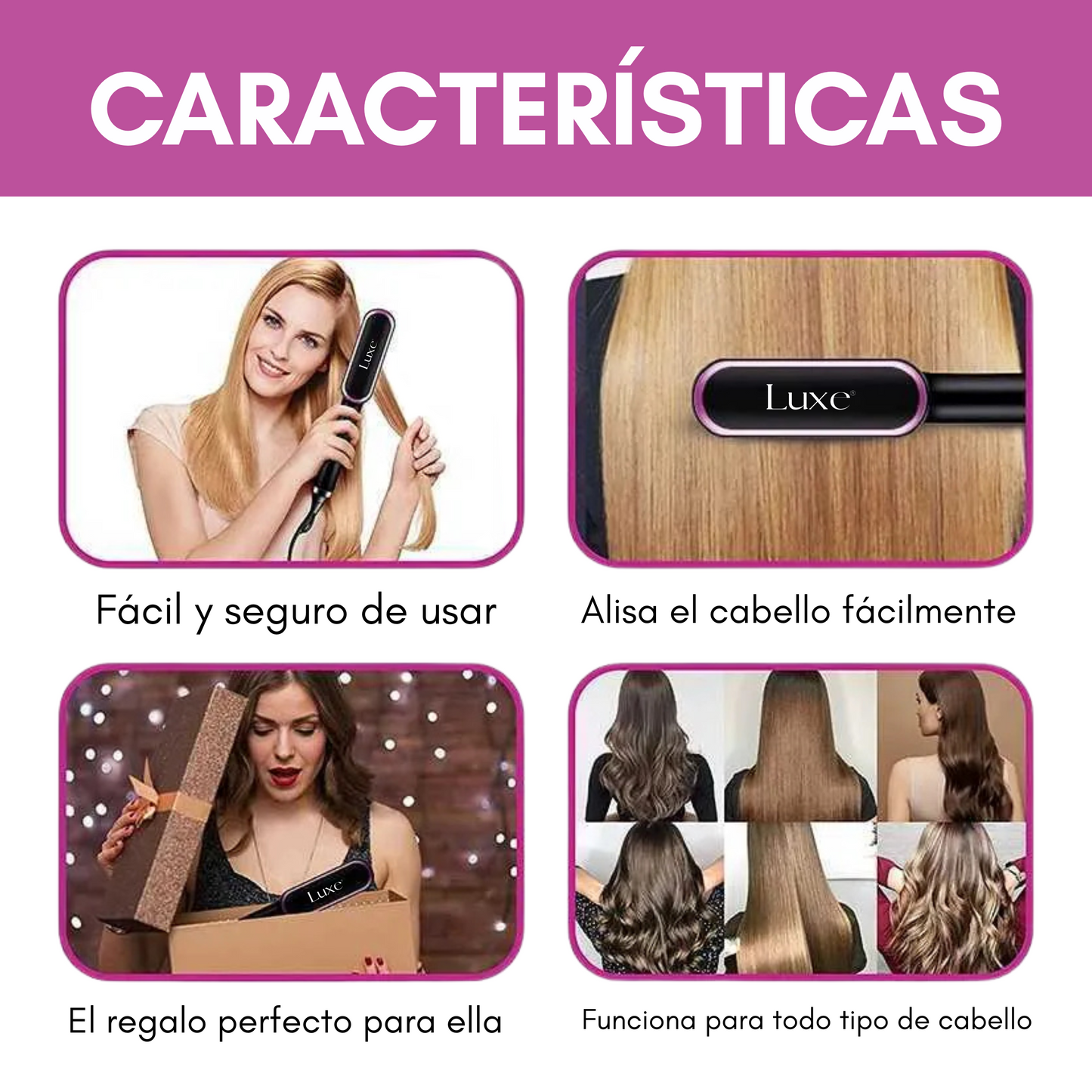LuxeHair Pro - Cepillo Alisador Eléctrico