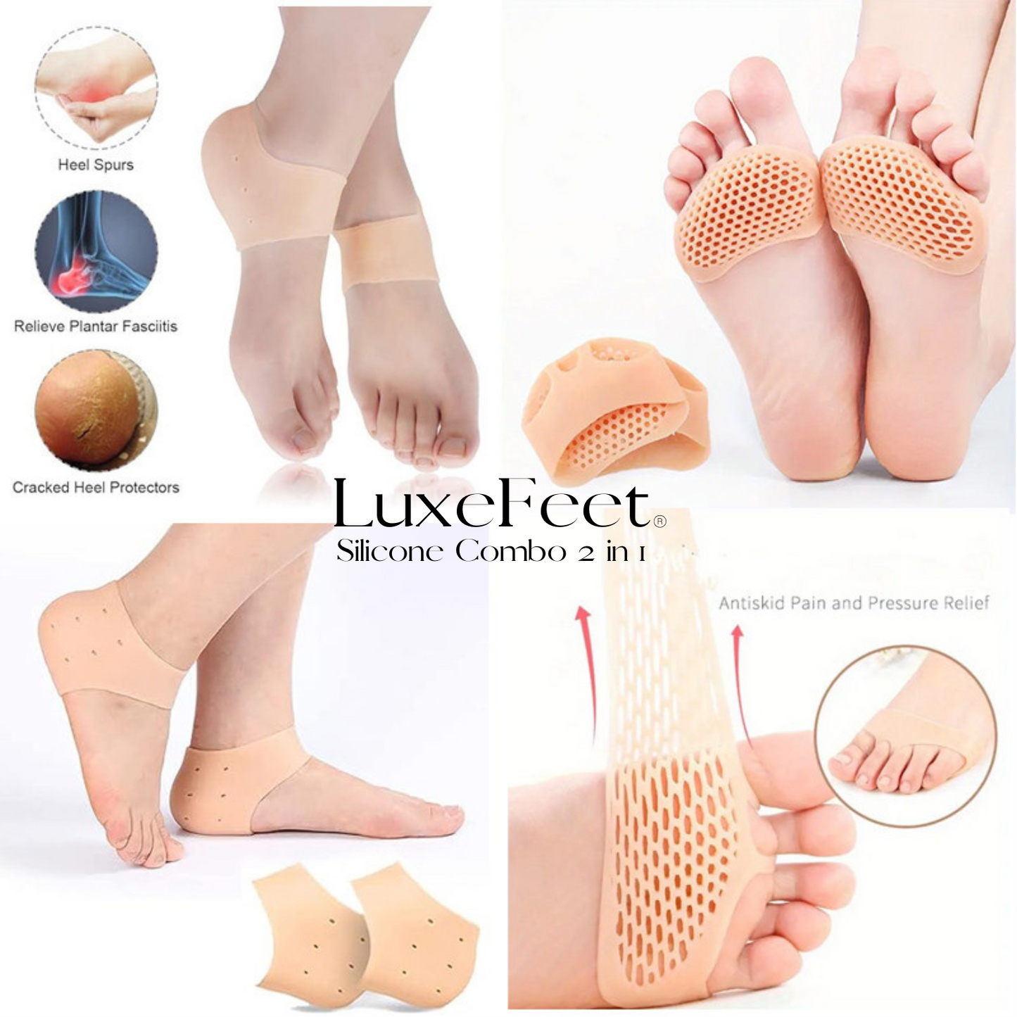 LuxeFeet® - Combo de Almohadillas de Silicona