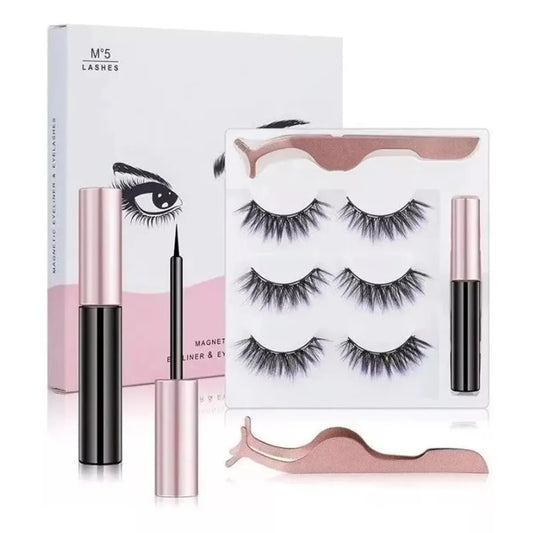 LuxeLash™ Kit de Pestañas con Delineador Magnético